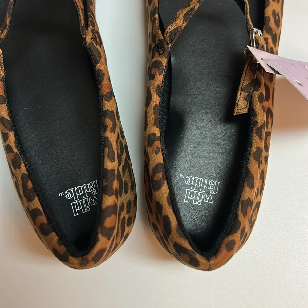 Wild Fable Elsa Leopard Print Mary Jane Flats Brown Black